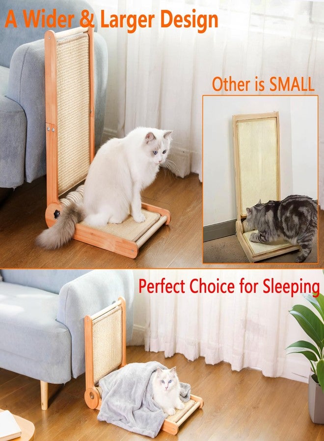 OceanWings Cat Scratcher, 23.6 Inch L Shape Foldable Cat Scratching Post Pads Wall and Couch Mounted, Easy Install Cat Scratching Woodboard Toy for Indoor Cats, Large Size - Image 3